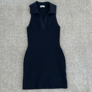 Aritzia babton body on polo dress size small navy